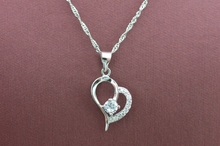 Factory Price Wholesale Wedding Necklace Lots Cubic Zirconia Jewelry Genuine 925 Sterling Silver Love Heart Necklaces