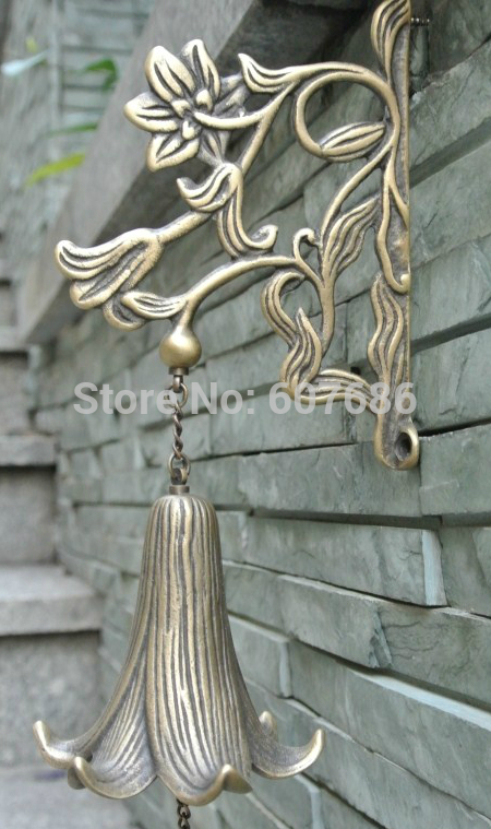 Aliexpress Mobile Global Ping For Apparel Phones Cast Copper Windchimes Bell Sound 100 Lily Flower Windbell Wind Chime Wall Garden Decor Metal Crafts Gift Free Shipping