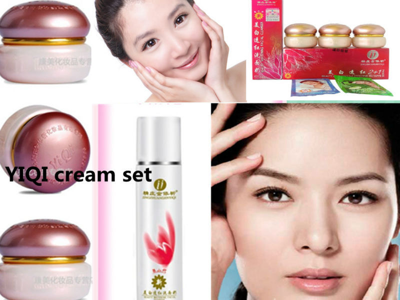YiQi face whitening cream ABC cream+ cleanser+1pcs sunblock +1pcs eye 