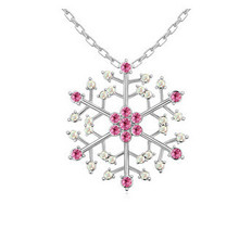 Snowflake Necklace Women 18K White Gold Plated Colorful Crystal Necklaces Pendants Fashion Brand Jewelry 14305