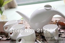 Free Shipping Japanese Style Big Water Drop Bone China Tea Sets  One Teapot And Four cups