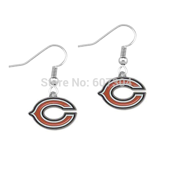 wholesale fashion 50 pairs a lot Chicago Bears charm earrings jewelry ...