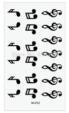 1pc/lot/M-053,temporarys tatoos/palm,kyte,belly,chest,ankle/Musical Note/waterproof,transfer tattooing fake sticker/CE-Free ship