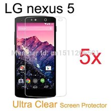 Best Smartphone 5pcs For LG Nexus 5 Mobile Phone Screen Protector Ultra Clear LCD Protective Film