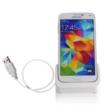 White USB 3.0 Dock Cradle Desktop SmartPhone Charger for Samsung Galaxy S5 i9600 (Slim Case Compatible)