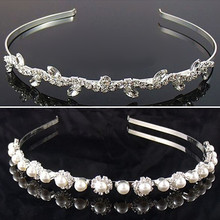 New 2014 Women Wedding Hair Accessories Bride Jewelry Bling Rhinestone Pearls Hairbands
