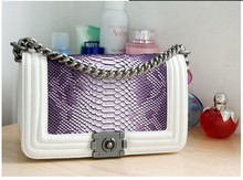 2014 women handbag retro hit color serpentine and crocodile pattern design chain PU shoulder bag totes vintage channell style