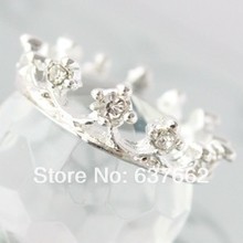  10 mix order Free Shipping New Fashion Flash Drill Crown Ring Jewelry Shiny Elegant Beauty