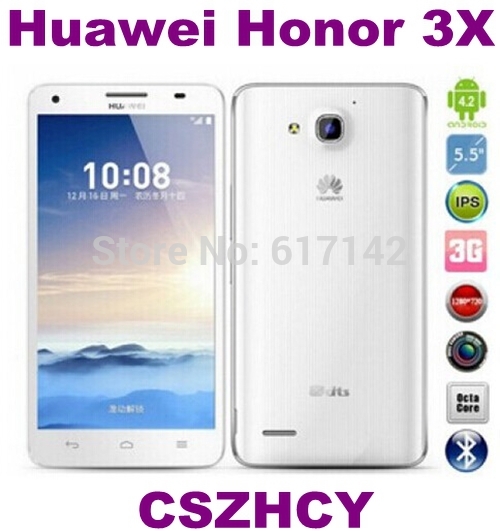 New Original Huawei Honor 3X Dual 3G Cell Phone Eight Core Wifi GPS 5 5 inch