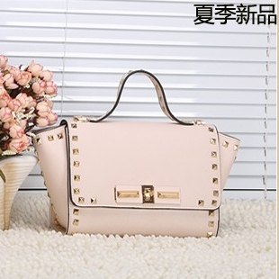 2014 cover real bolsas bolsa women handbags rivet handbag motorcycle bag shoulder messenger free shipping wholesale