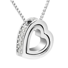 New Austrian Crystal design Brand Heart Necklaces & Pendants Fashion Jewelry for 2014 women Free shipping 1pcs