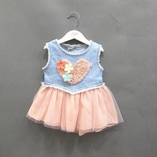 Sleeveless denim bubble dress