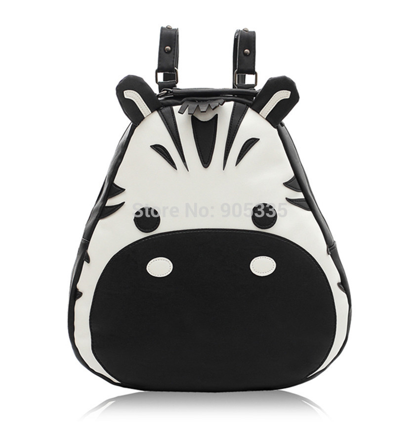 Zebra PU school backpack