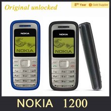  Cheap Original Nokia 1200 mobile phone Dualband Classic GSM Cell phone 1 year warranty Refurbished