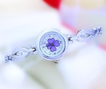 Free shippoing Clover metal bracelet watch fashion girlfriend gifts jewelry leisure lovers friends decoration Lovely beautiful