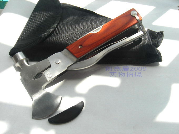 11 function Multi function axe stainless steel camping fillet card knife hot sale 