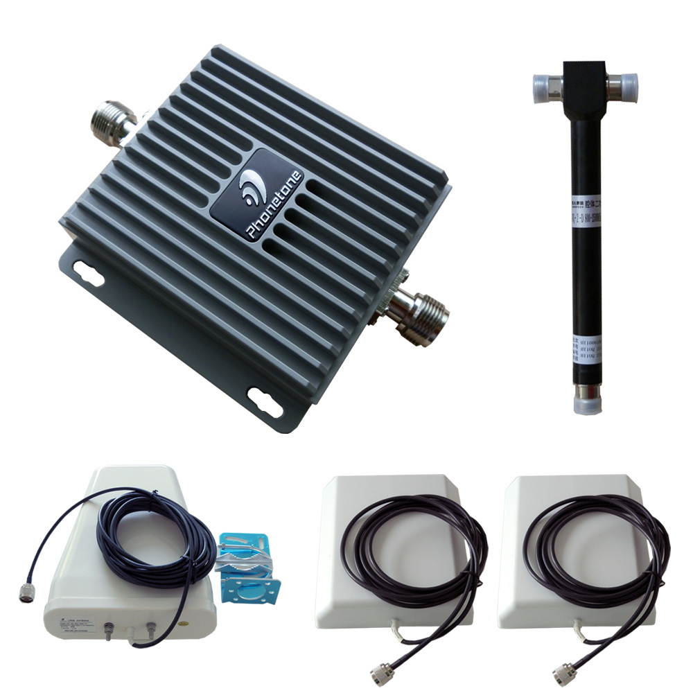 GSM 3G 850 1900 MHz Cell Phone Signal Booster Repeater Amplifier Dual Band 65dB Complete Kit