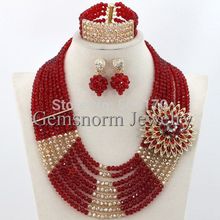 African Jewelry Sets 18K High Quality Indian Gold Plated Jewelry Sets Women African Party Jewelry Free