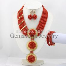 2014 NEW African Beads Jewelry Set Nigerian Wedding Beads Jewelry Set Free Shipping TS001
