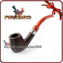 High Quality Pretty Curved Shank Wood Wooden Tobacco Smoke Smoking Pipes