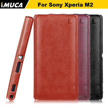 IMUCA new arrival phone cases for Sony_Xperia M2 s50h Dual D2302 / M2 D2305 luxury Leathe flip case cover with retail package