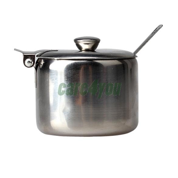 Mini Stainless Steel Pot Tea Sauces Coffee Jam Lid Salt Spoon Bowl Sugar I E CH