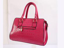 2014 the European and American crocodile grain fashion handbag bright skin inclined shoulder bag one shoulder