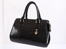 2014 the European and American crocodile grain fashion handbag bright skin inclined shoulder bag one shoulder