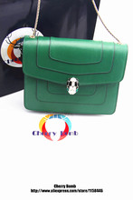 2014 New Rushed Solid Bag 100 Genuine Leather Guaranteed Luxury Brand Serpenti Snake Head Women Shoulder