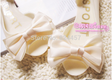 2014 summer women sandals Bow tie slippers brand flip flops women s jelly shoes crystal sandals