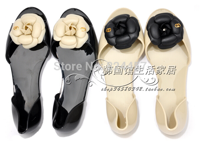 2014 summer women crystal sandals Camellia slippers brand flip flops women s jelly shoes Wholesale