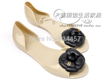 2014 summer women crystal sandals Camellia slippers brand flip flops women s jelly shoes Wholesale