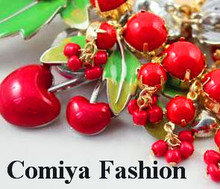 New Fashion brand Cherry red enamel collar necklaces pendants for women 2014 shorts necklace bijouterie aliexpress