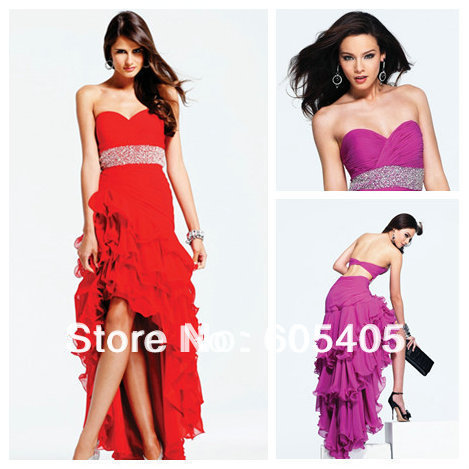 Made European and American Woman Party Dresses High Low Prom Dresses ...