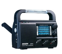 DEGEN FM / FML MW SW Crank Dynamo Solar Emergency Radio World Receiver Hand Power Generated Led illuminating Degen DE16