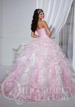 Fast Delivery Ball Gown Sweetheart Floor Length Organza Pink Quinceanera Dresses Beaded Sequins Lace Up 