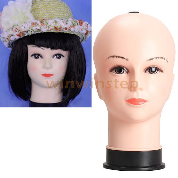 BS Real Female Mannequin Head Model Wig Hat Jewelry Display Cosmetology Manikin