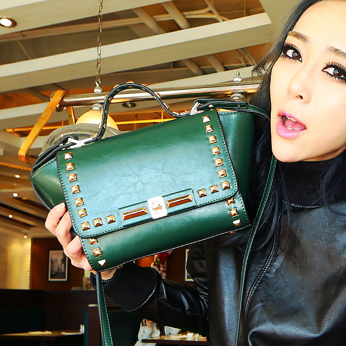 Fashion small bag female rivet vintage bag messenger bag handbag