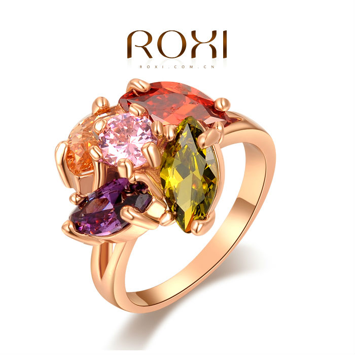 ROXI fashion new arrival genuine Austrian crystal Delicate Ms dinner Gold plated ring Chrismas Birthday gif