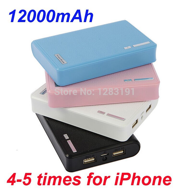 Gratis verzending 12000 mah draagbare oplaadbare back-up power bank batteri.