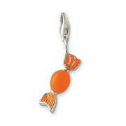 Fashion European 925 silver Honey orange candy pendant charm 2 2 x 0 8 cm fit