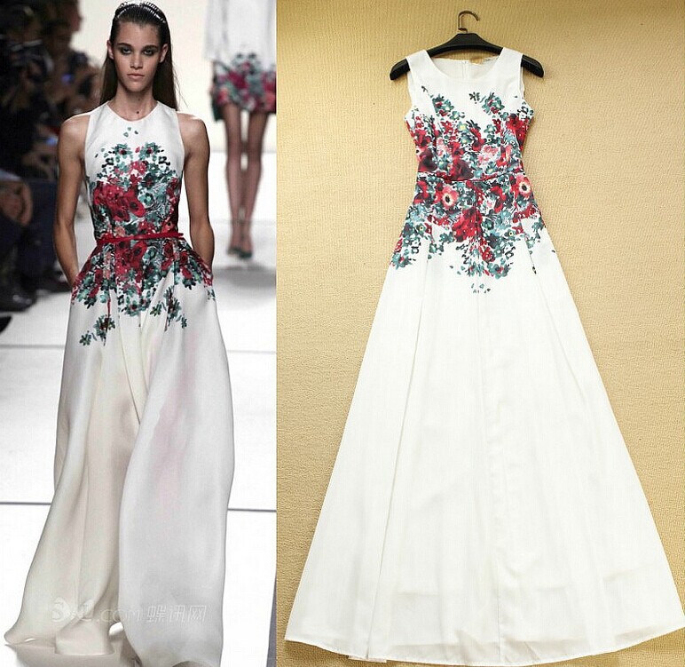 New-Summer-Dress-2014-Design-Floral-Print-Women-Dress-A-Line ...