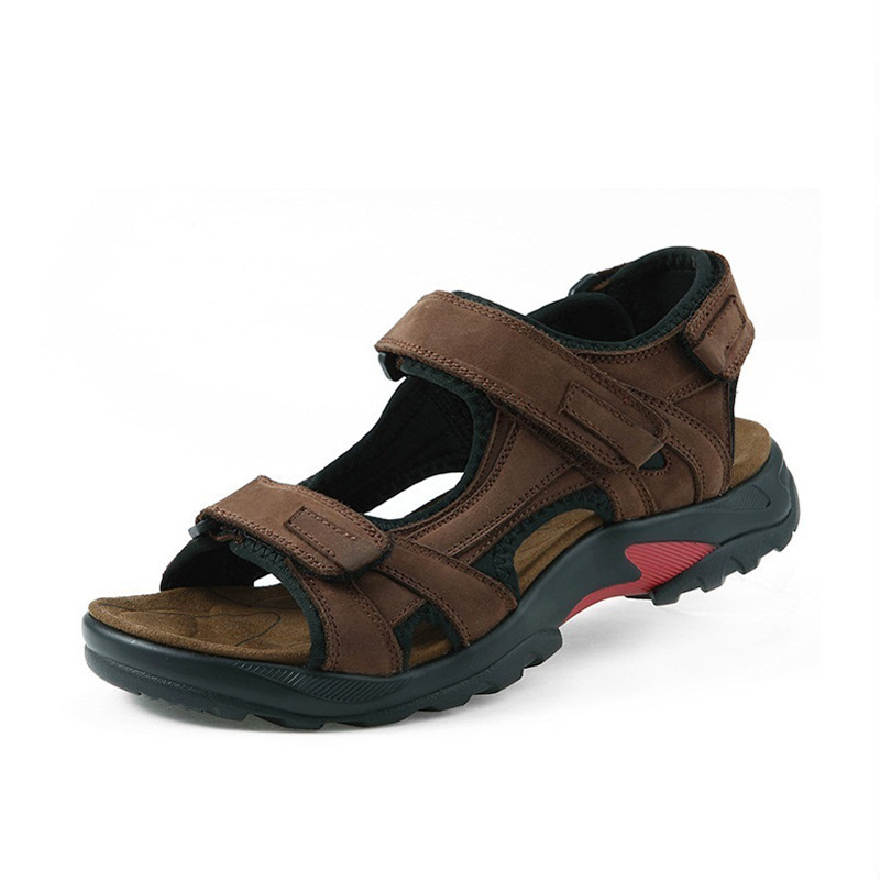 Genuine Leather Cowhide Sandals Outdoor Casual Men Leather Sandals ...