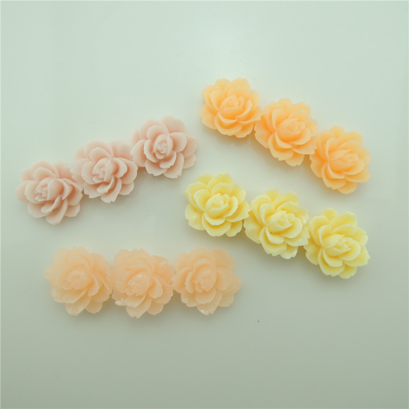 Wholesale Jewelry Mixed Lots Flatback Resin Beautiful Flower Rose Cameo Cabochons For Necklace Pendant Decoration 45