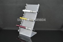 5pcs / lot hot sell  Acrylic Display Stand for E-Cigarett fits L-style e cig stands side setting