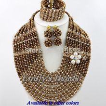 2014 Fashion Nigerian Wedding African Beads Jewelry Set 12 Layers Crystal Beads Jewelry Set Wholesale Free