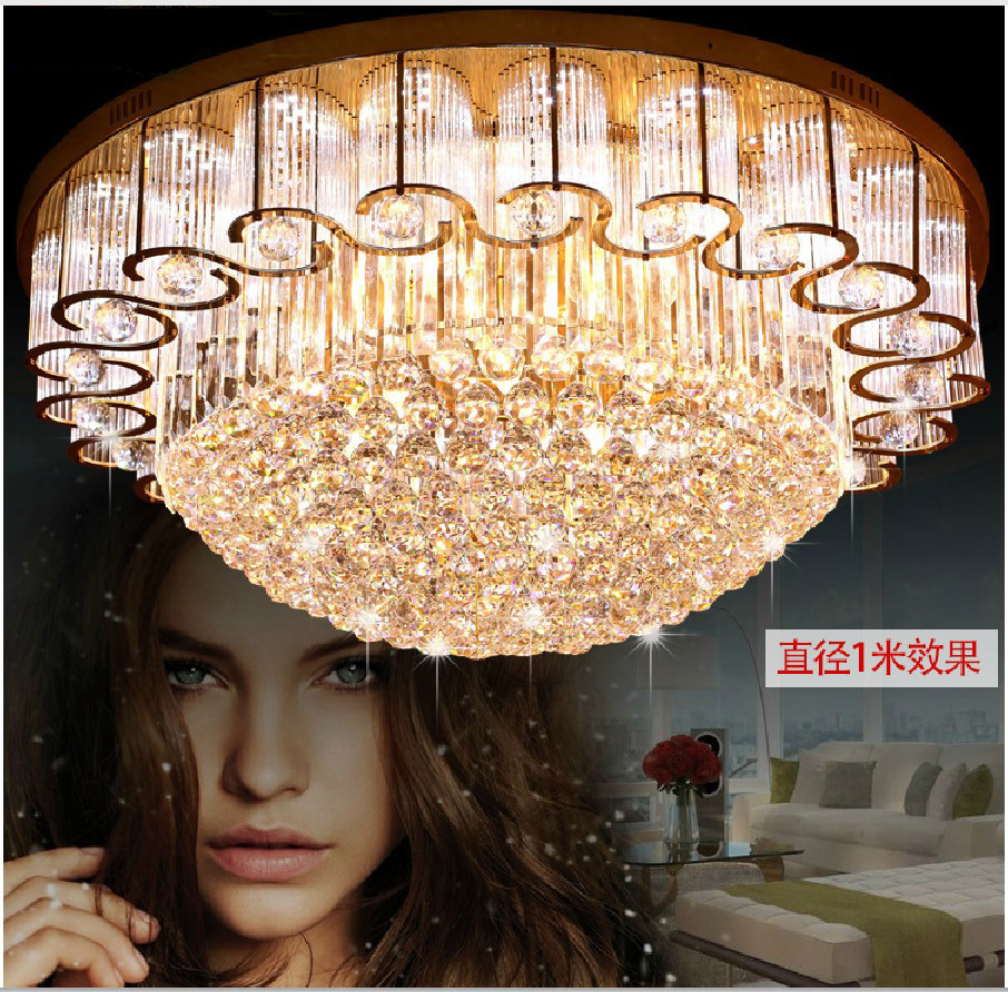 creative minimalist modern LED crystal ceiling lamp bedroom home 