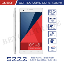Original Cubot S222 MTK6582A Quad Core Mobile Phone Android Smartphone 5.5 Inch IPS HD 1GB RAM 16GB ROM 13MP Camera Cell Phones