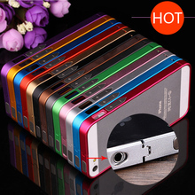 For iphone4 4S Luxury No Screw 0.7mm Ultra Thin Metal Bumper With Button for Apple iphone 4S 4 Aluminum Case Frame