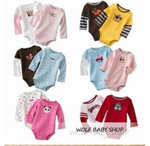 Retail 5pcs pack 0 2yrs long Sleeved Baby Infant cartoon bodysuits for boys girls jumpsuits Clothing